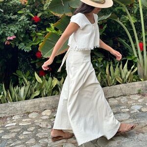 ~Maxi Cream Wrap Skirt / dress from QUIUT in MEXICO~